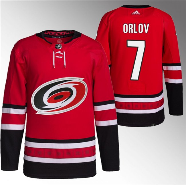 Men's Carolina Hurricanes #7 Dmitry Orlov Red Stitched Hockey Jersey