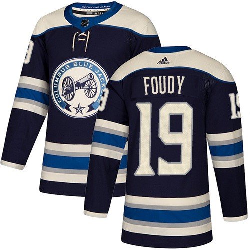 Columbus Blue Jackets #19 Liam Foudy Blue Alternate Jersey